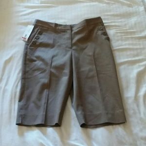 Beige Pleated Shorts